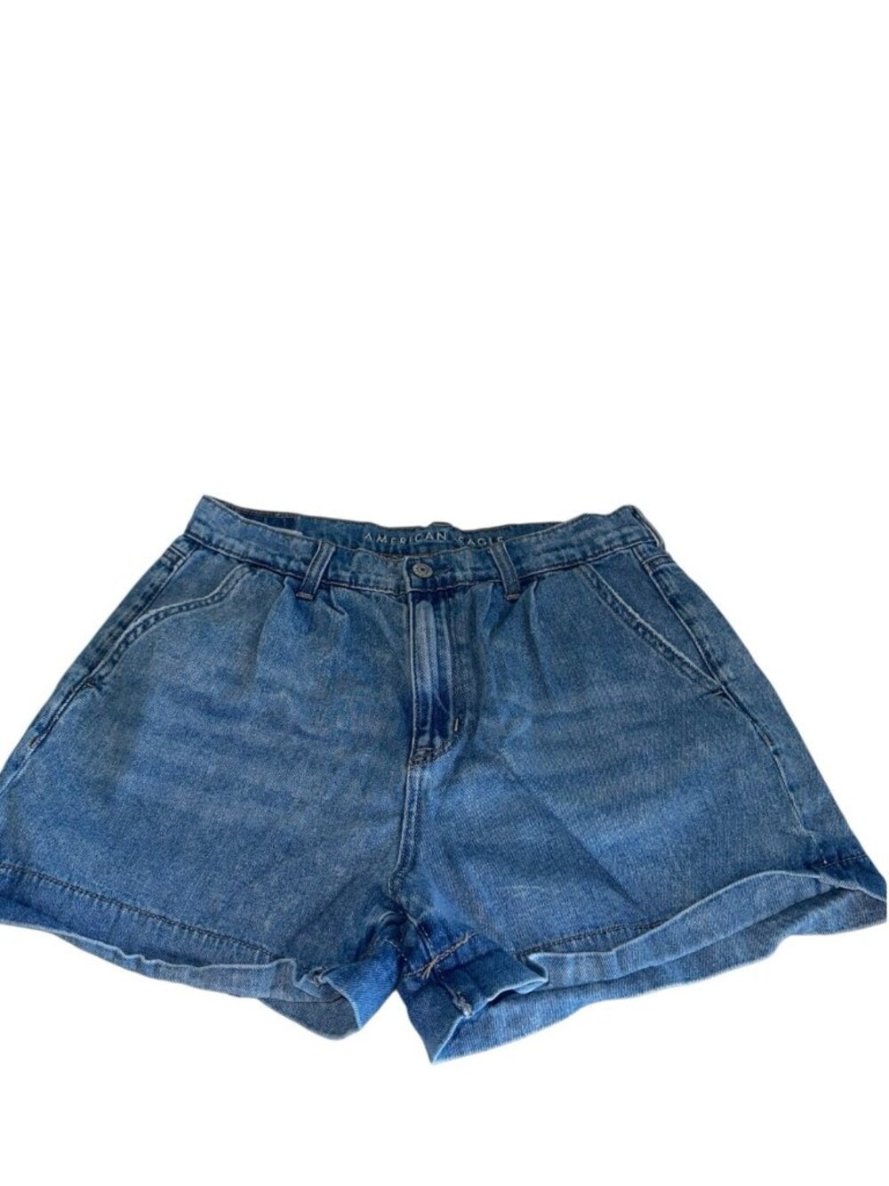 American Eagle Womens Mom Shorts Sz 8 Medium Wash Boho Festival